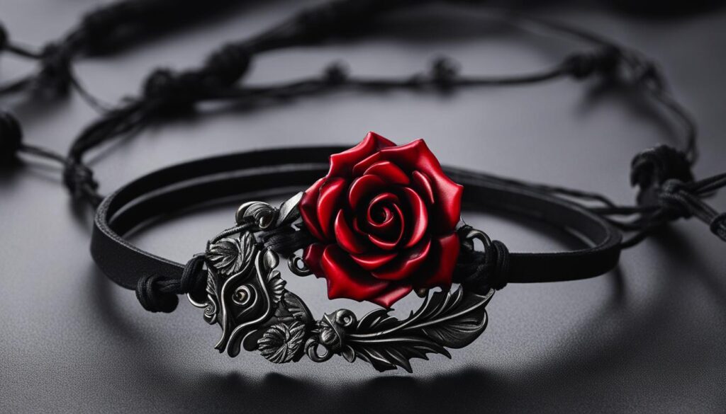 Bracelet Goth - Rose Symbol