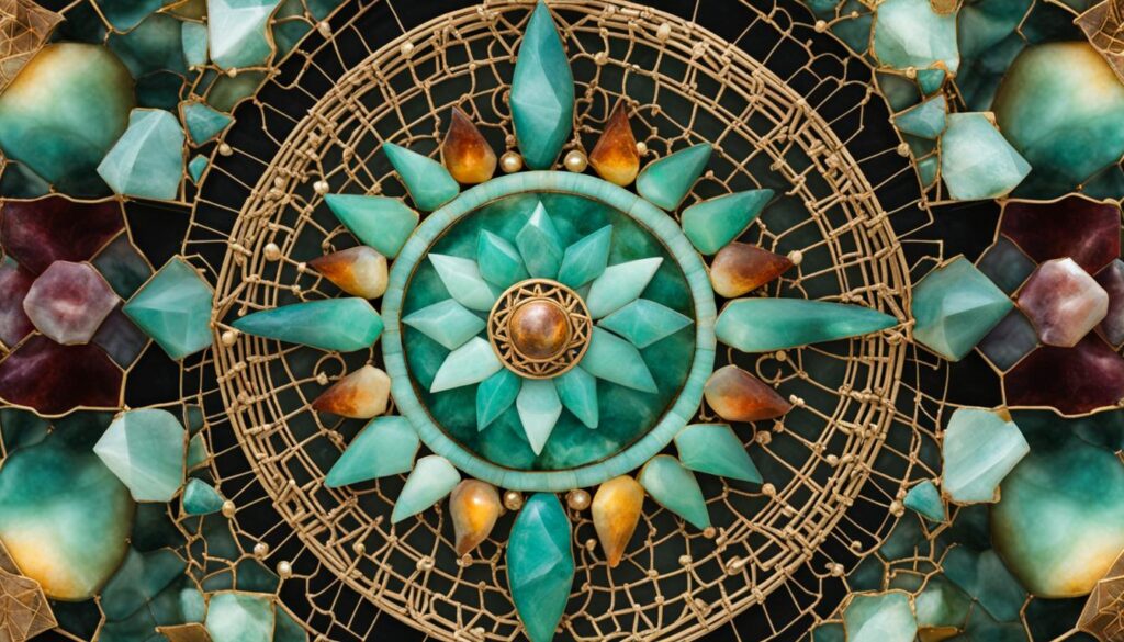 amazonite crystal grid