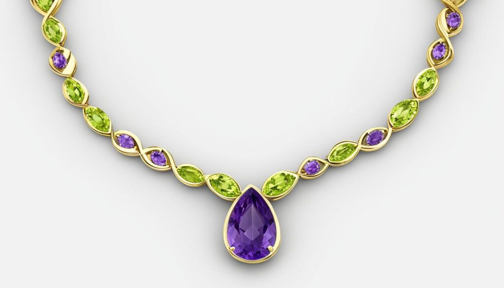 amethyst and peridot necklace