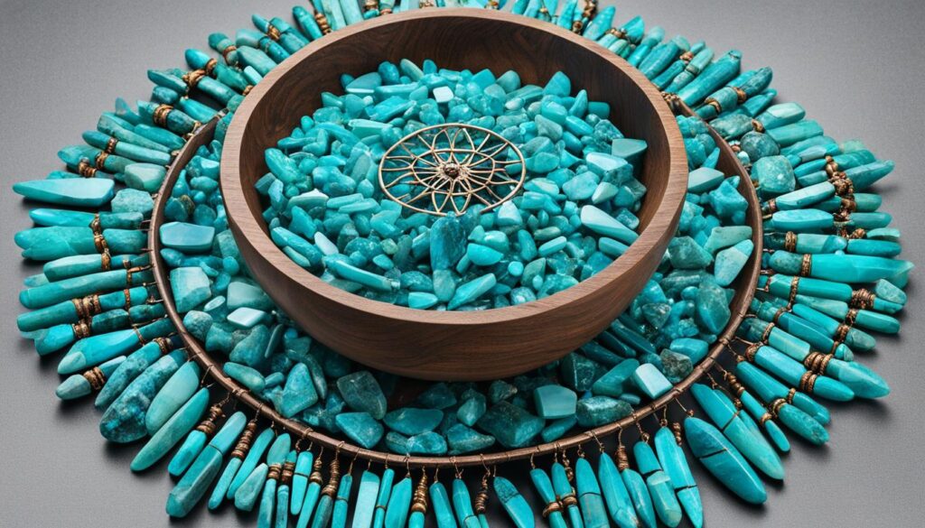 turquoise crystal artifacts